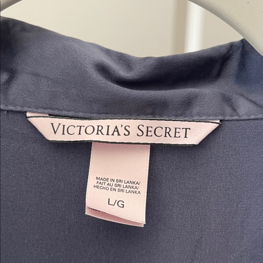 Victoria's Secret Gray/Blue Satin Sleep Shirt with Pink Label - Picture 2 of 5